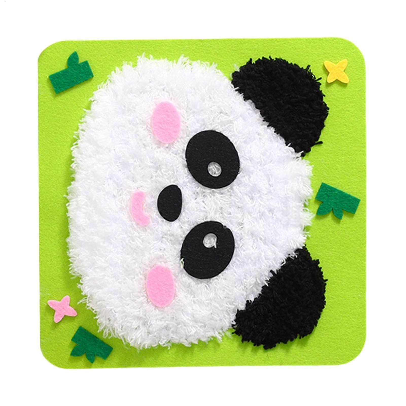 Sewing Kits for Kids - Complete Beginner Embroidery Kit with Colorful Threads, Needles, Fabric, and Panda Design