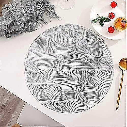 Set of 4 Stylish Waves Placemats, Heat Resistant Non-Slip PVC Table Mats, Hollow Leaf Design, Dining Table Mats Suitable for Any Kitchen, Si