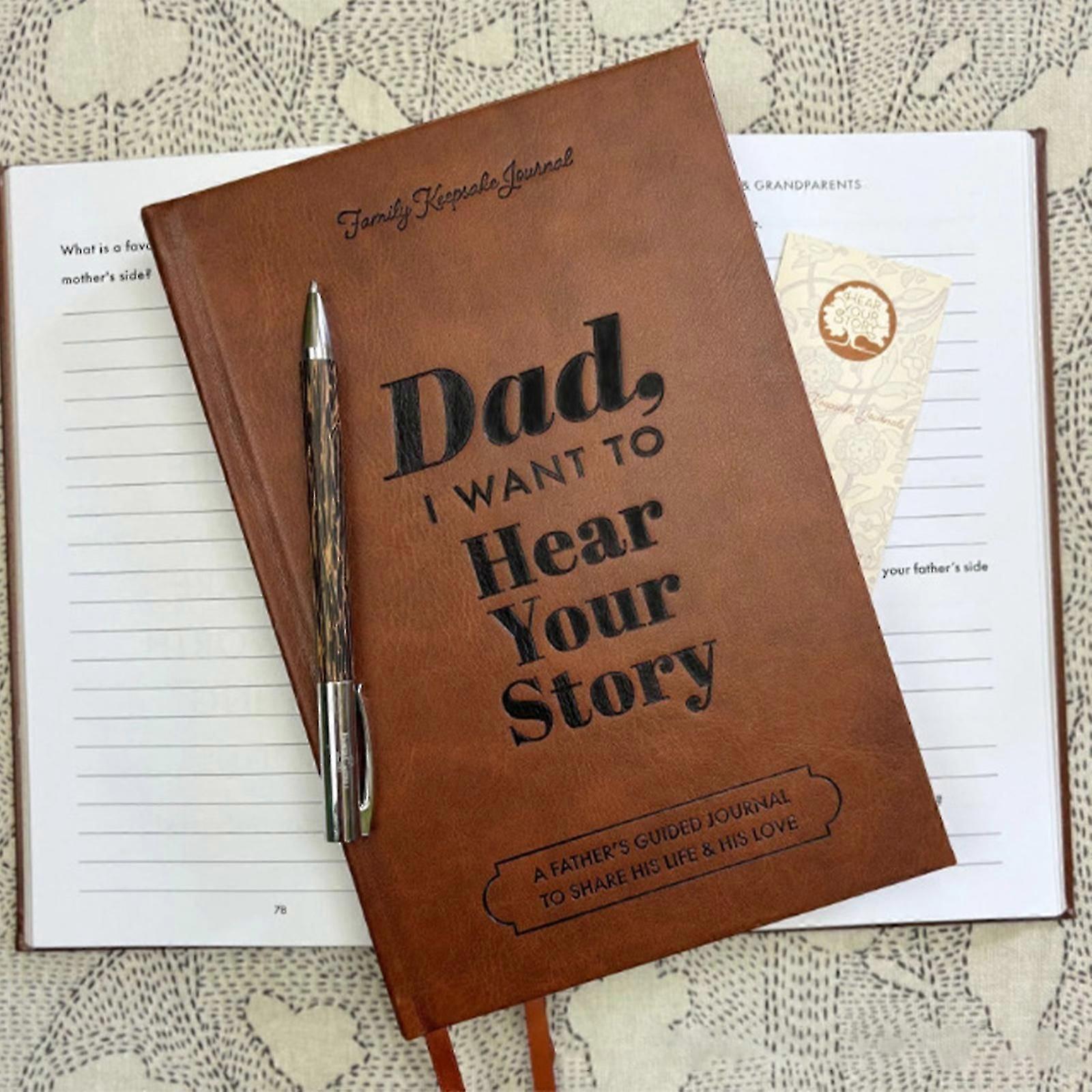 お父さん、私はあなたの話を聞きたいです 革のノート、彼の人生と彼の愛を共有するための父親のガイド付きジャーナル