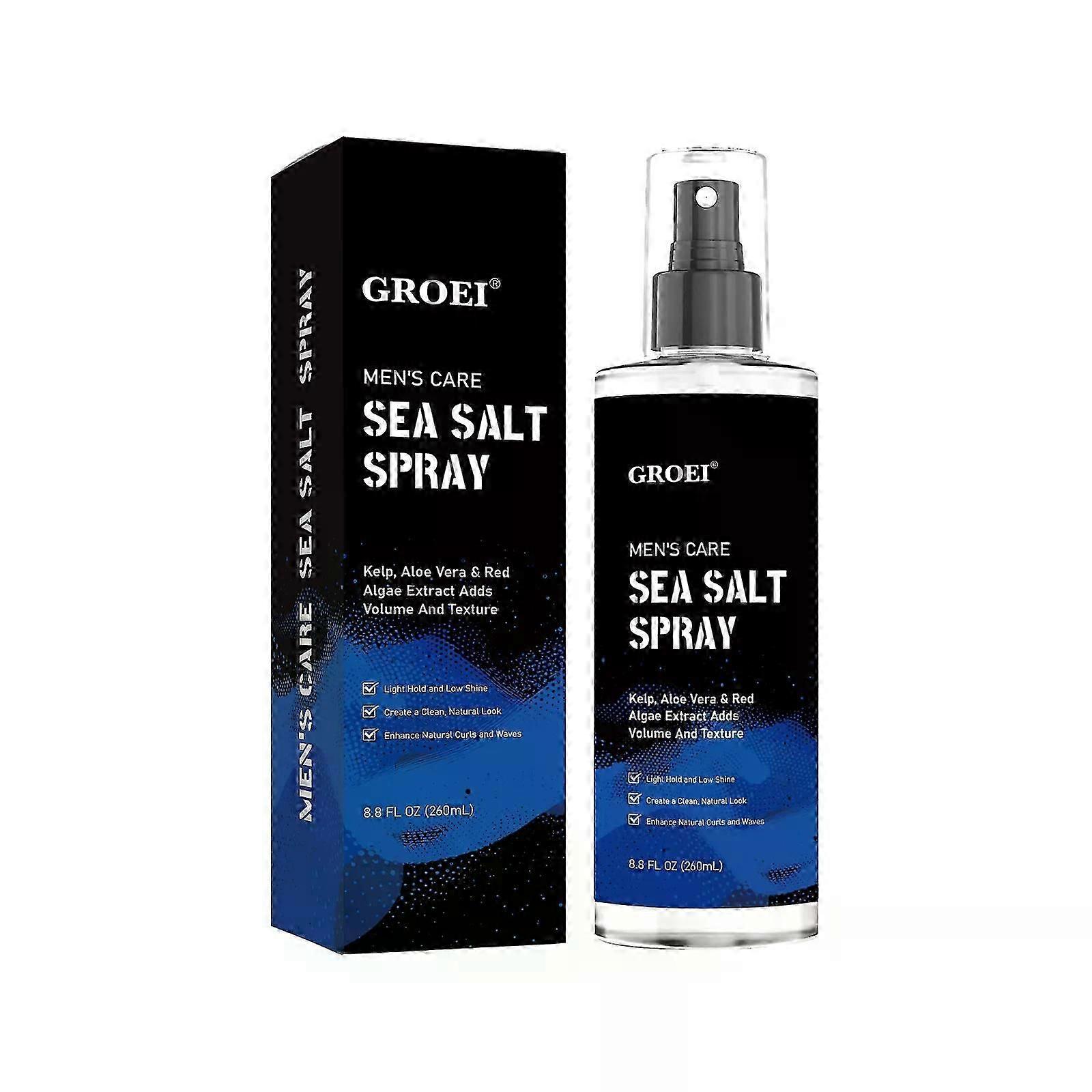 بخاخ ملح البحر للشعر نساء رجال - زيادة حجم الشعر - تعزيز كثافة الشعر - تعزيز الملمس الطبيعي - مستخلص الطحالب الحمراء - الصبار وعشب البحر