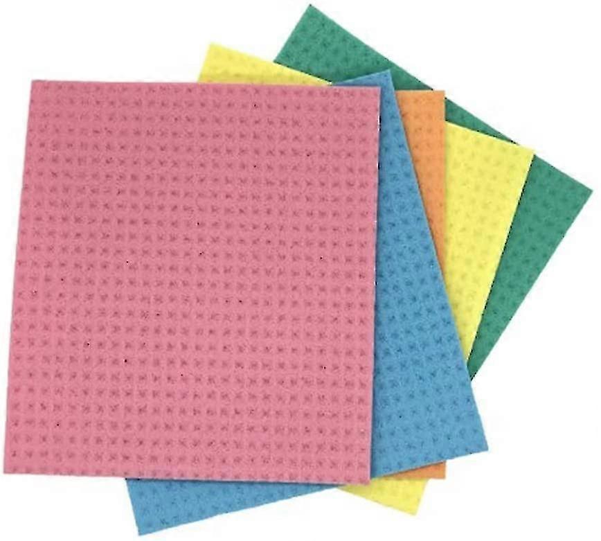 Eco-Friendly Reusable Cleaning Sponges - 5-Pack Cellulose Kitchen Cloths