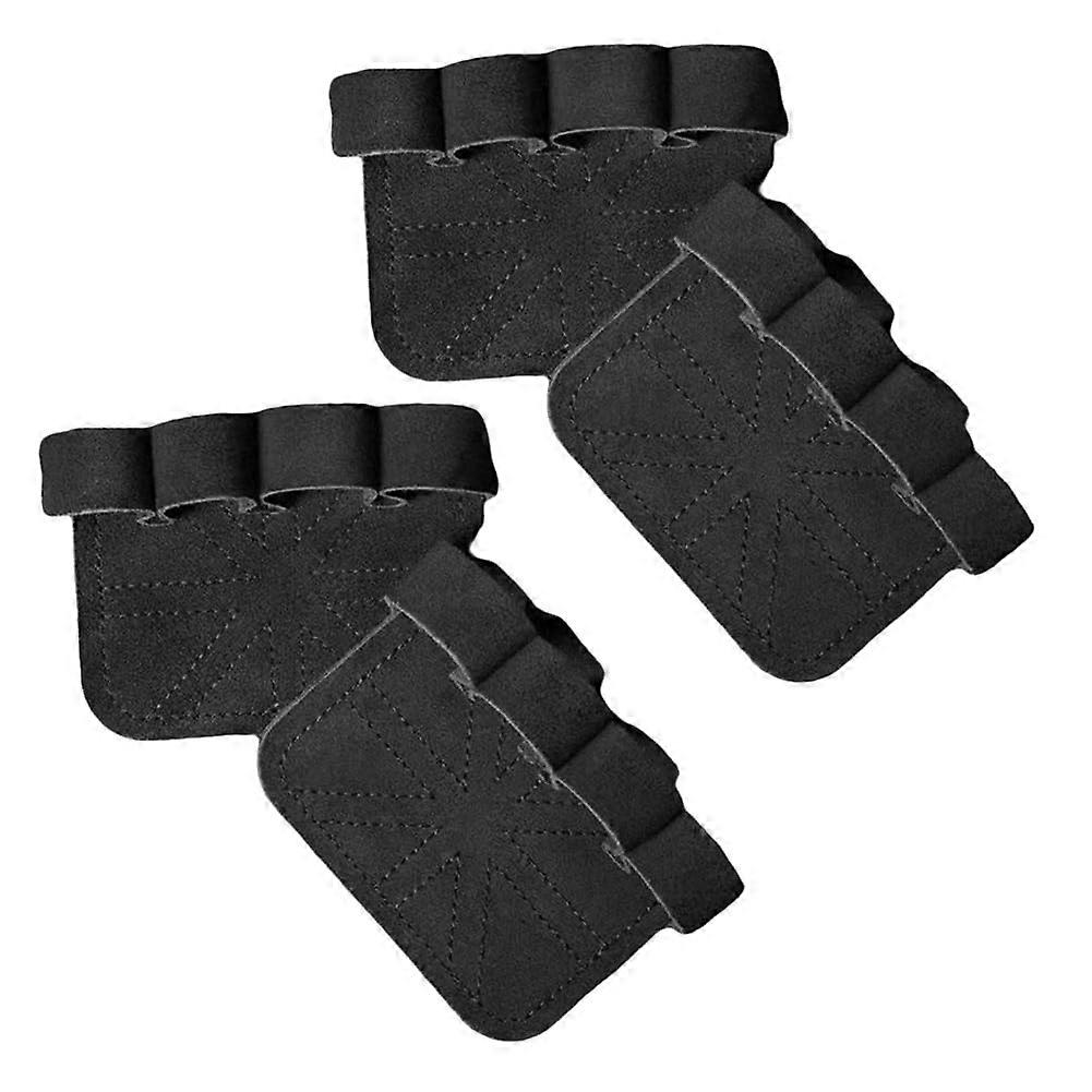 Four Finger Palm Protector, Fitness Hand Guard, Pull Up Bar for Single and Double Bar, NonSlip Wear Resistant Gloves for Men and Women, B Black