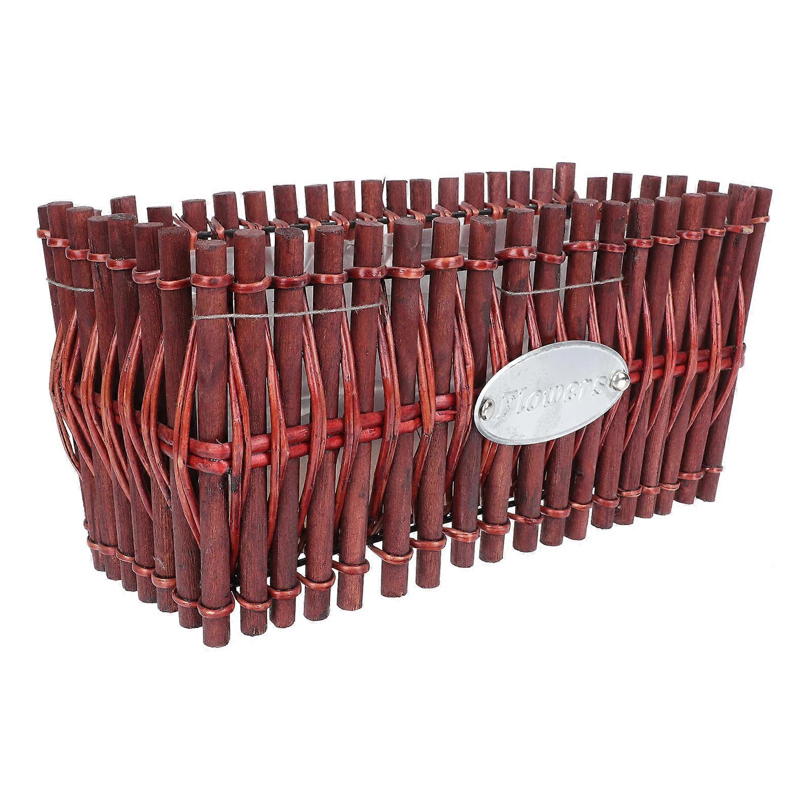 Creative Wooden Succulent Flower Pot for Storage Dark Red 1pc Synthesis Material