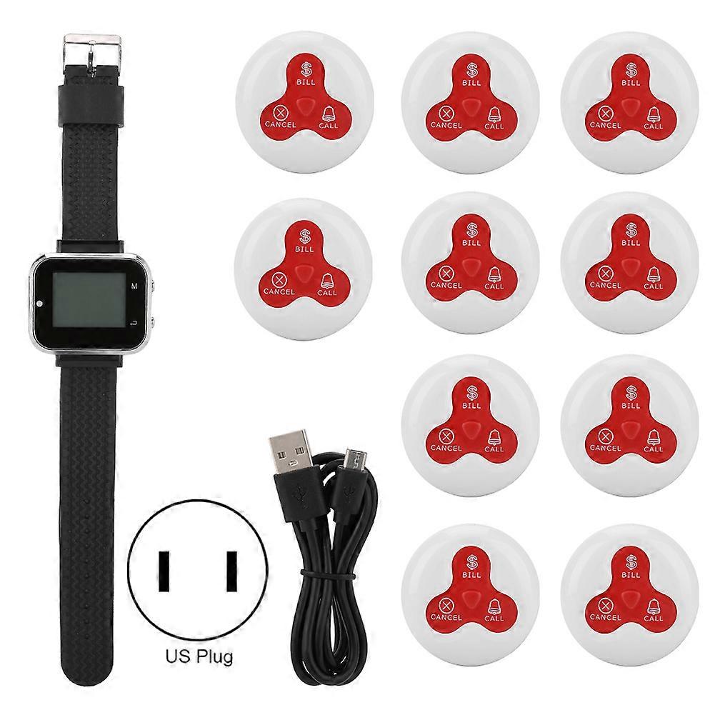 Mobile Wristwatch Receiver+10*Red White Pager Transmitter(Model CTW06+CTT23)