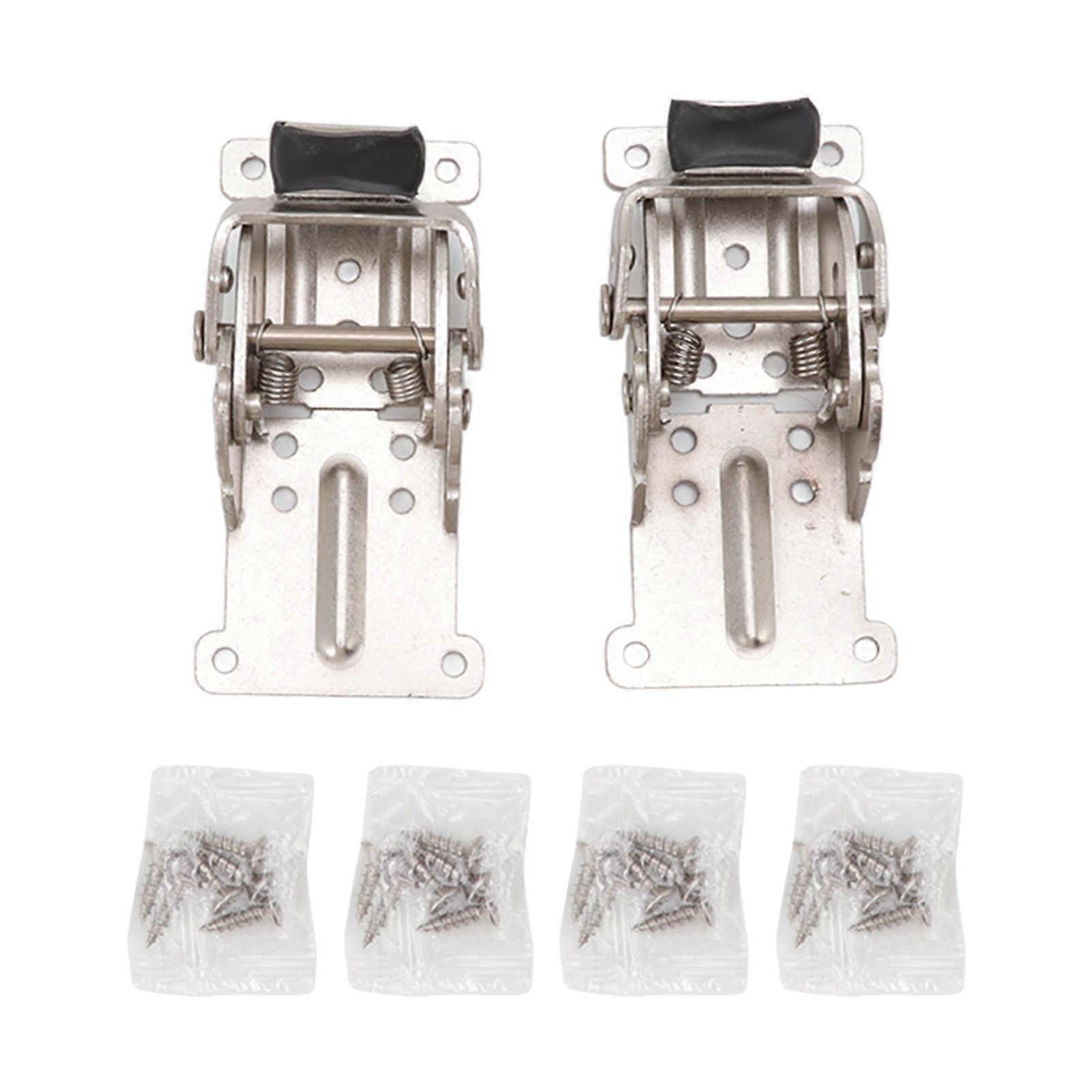 2Pcs Folding Hinges Zinc Alloy 180 Degree Self Locking Hinge Set Hardware for Cabinet Wardrobe Door Table