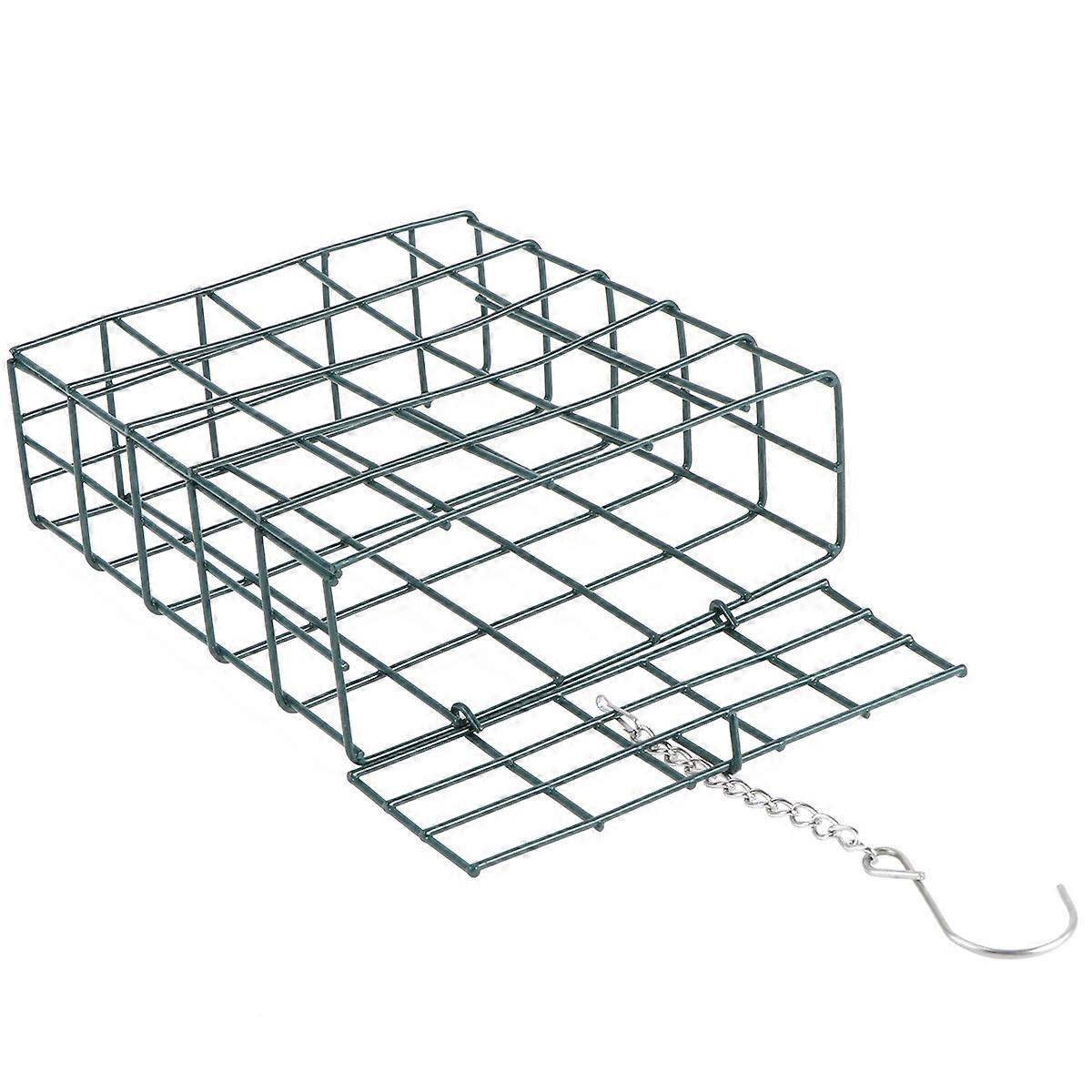 Pigeon Feeding Holder Durable Birds Feeder 13x12x4.5cm Square Shaped Dark Green for Home Use 2Set