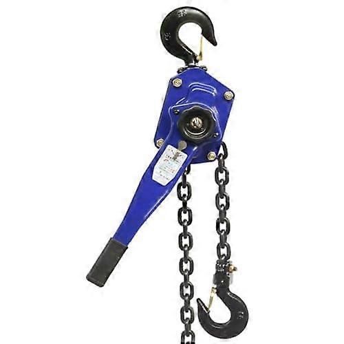 Industrial Ratchet Chain Hoist, Manual Lever Block For Heavy Lifting, 1 Ton Capacity, 20 Ft Chain, 2 Hooks