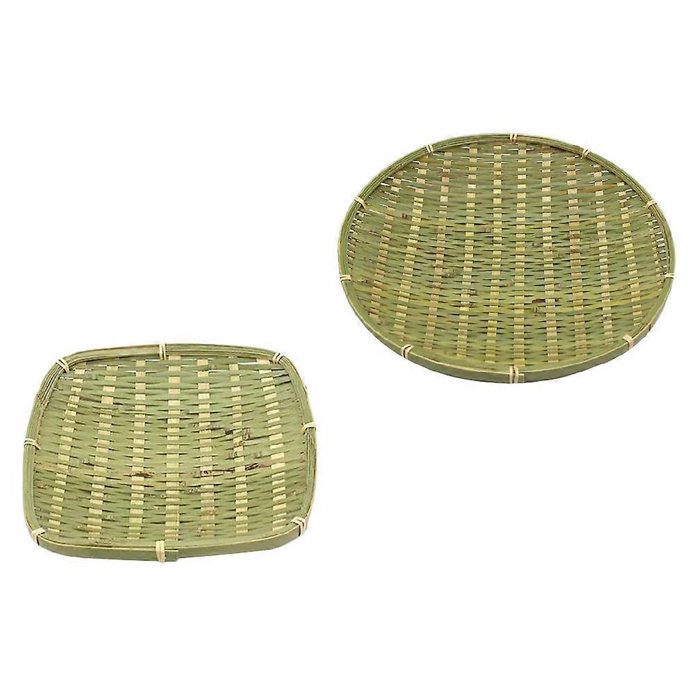 Green Synthetical Material Fruit Organizer Basket for Kitchen and Living Room Storage Use 2Pcs