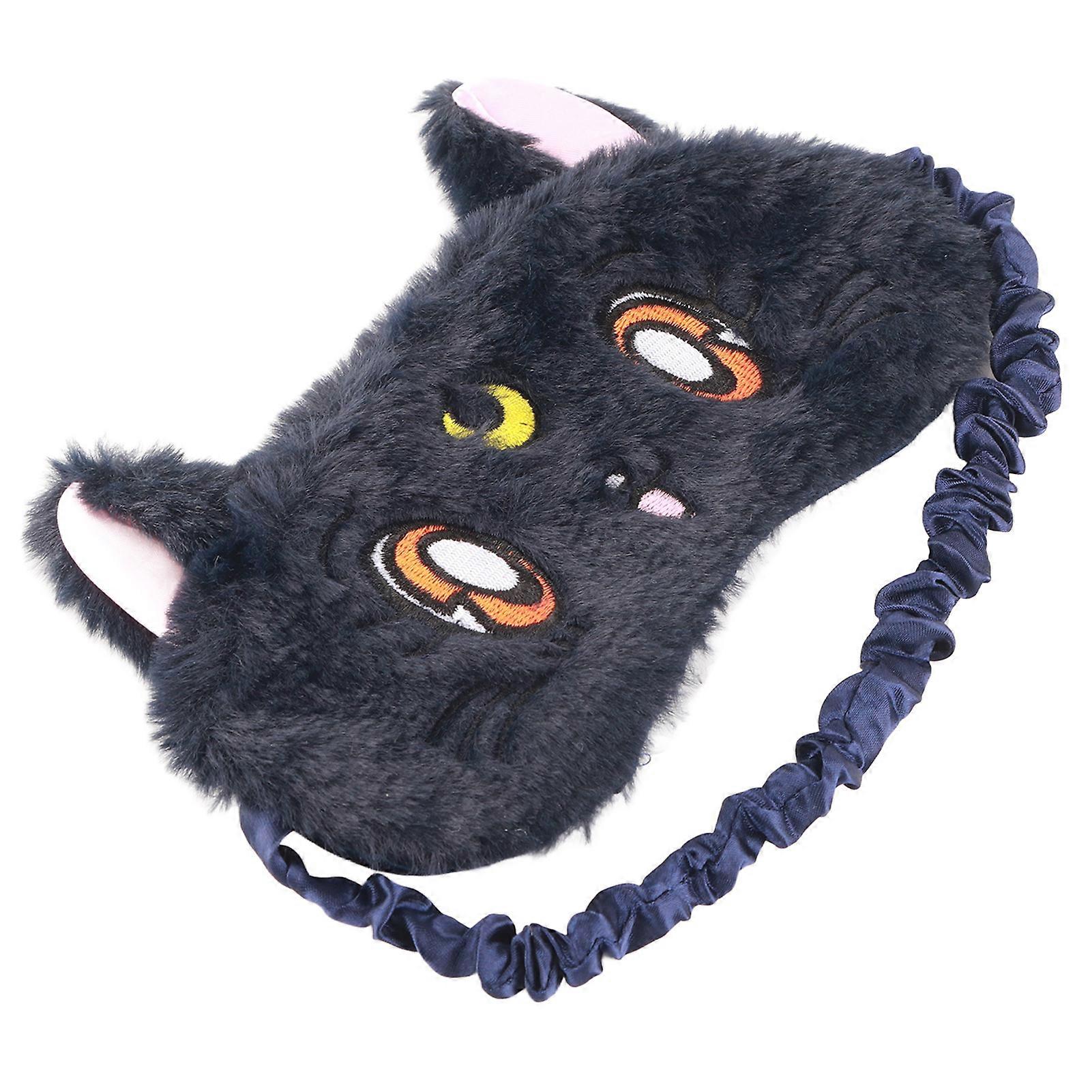 Anime Cat Eye Mask Soft Plush Sleeping Hood Built In Ice Pack Cartoon Eye Mask