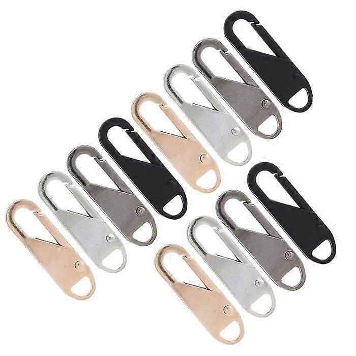Estink Zipper Head 12 Pieces Detachable Alloy Spring Zipper Puller Zipper Slider Head