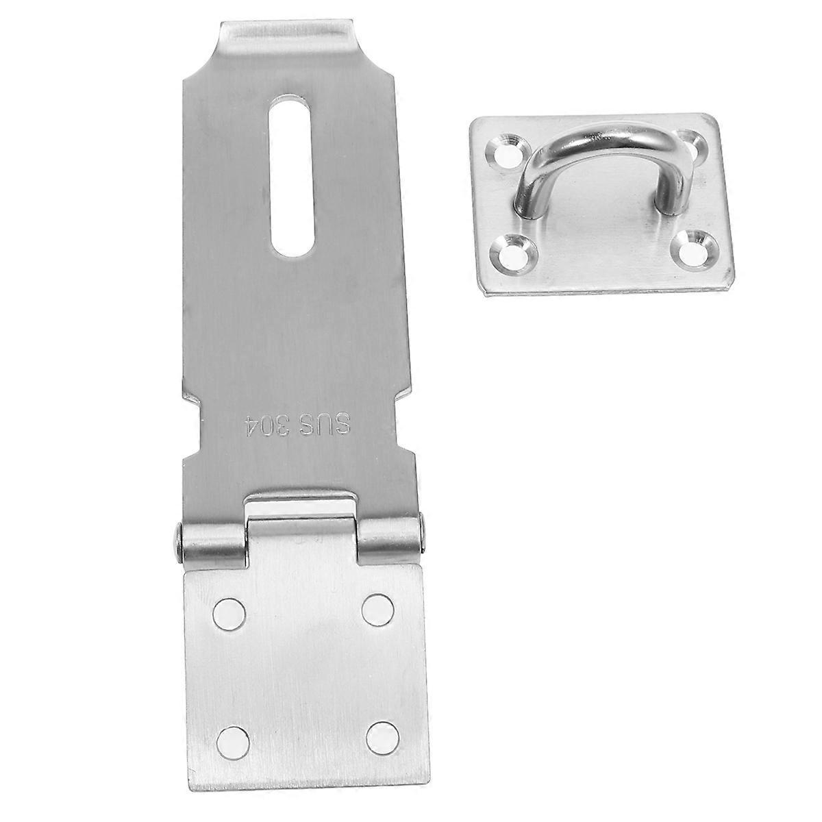 Stainless Steel Latch Lock Door Hasps Fastening Home Office Project Drawer Silver 4.3x1.6x1.2in 1Set