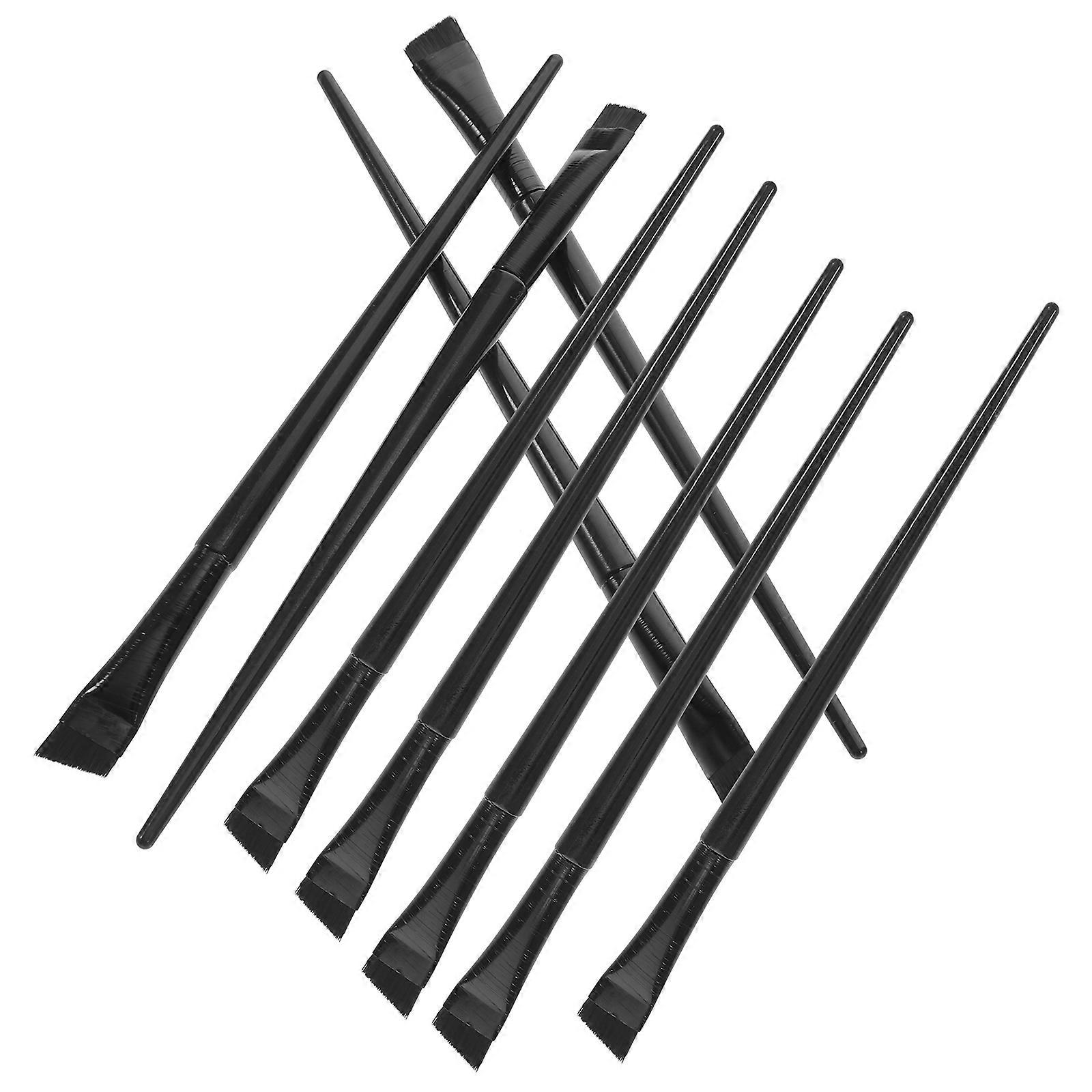 12Pcs Black Eyeliner Brush Set Synthetic Makeup Brushes for Decor Lightweight Comfortable Handle