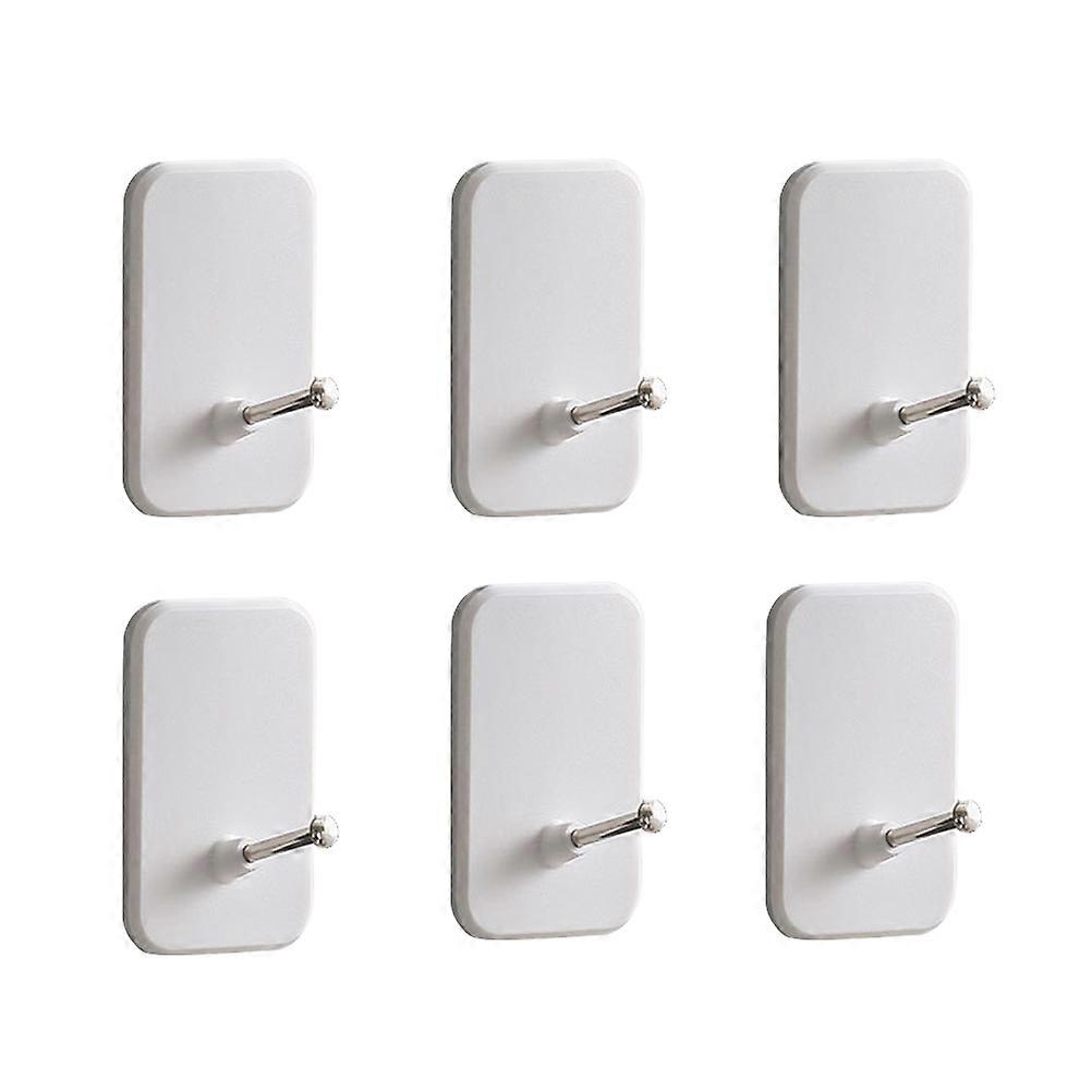 6pcs Strong Adhesive Hooks for Kitchen & Bathroom – Wall Mounted Hooks for Towels, Coats, Keys, and Bags – No Drilling Required