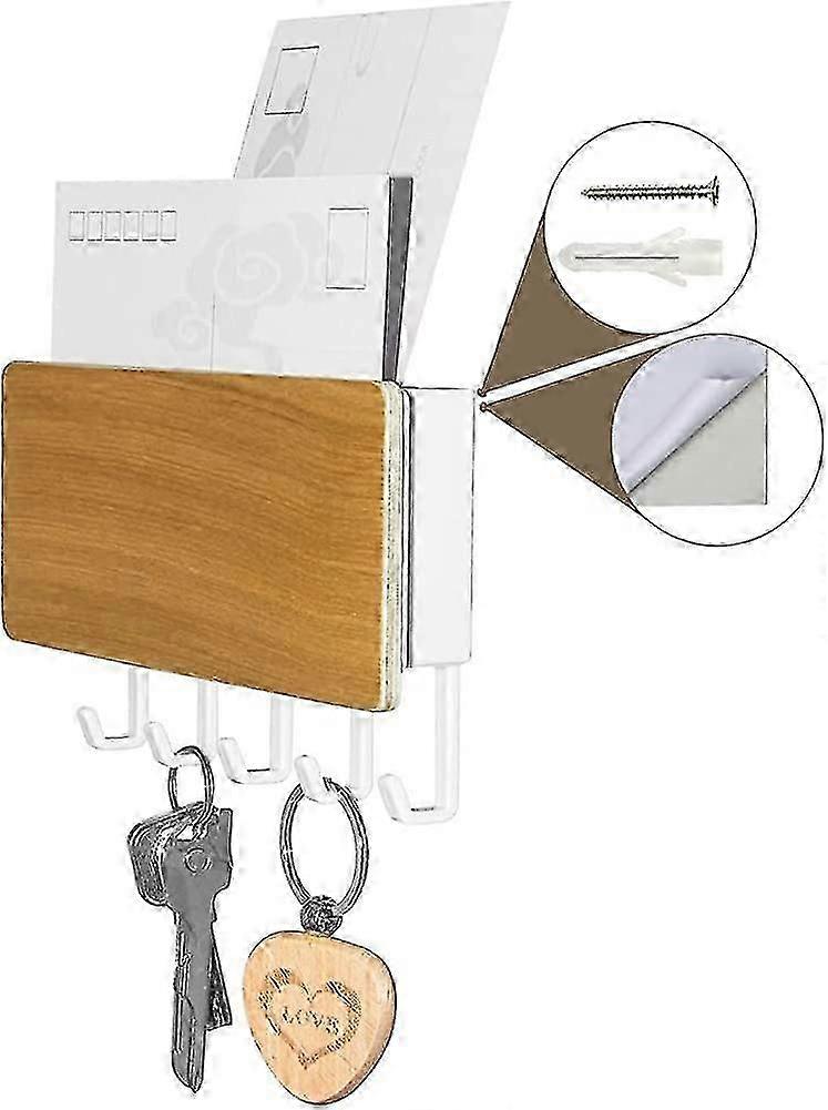 2025 Wall Key Hook Letter And Key Holder Organizer Wall Mounted With 5 Key Hooks Gift