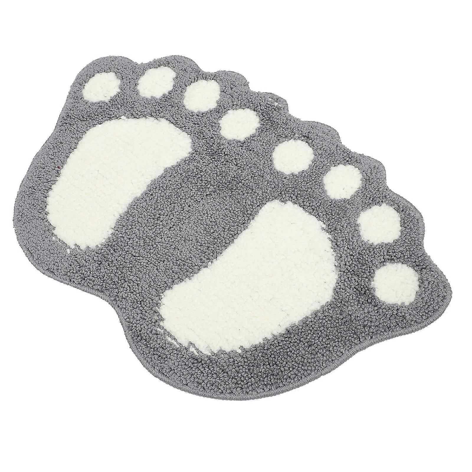 Water Absorbent Non-Slip Bath Mat Cloud Shaped For Bathroom Use Light Grey 59X38CM 1Set