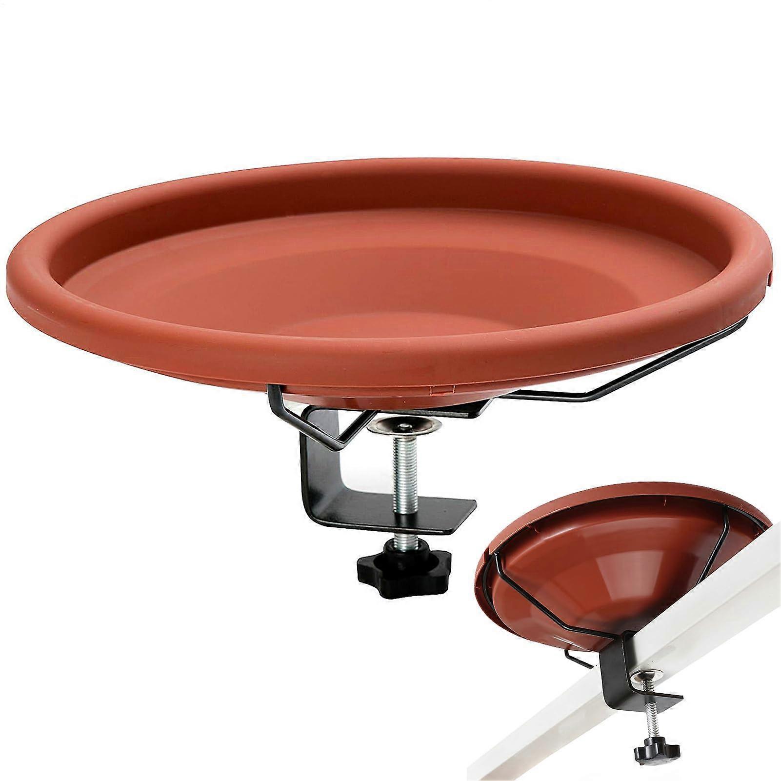 Bird Bath Bridge-Mounted With Shells, Wall Mounted Bird Waterer, Balcony And Railing Feeder, Outdoor Hummingbird Feeder