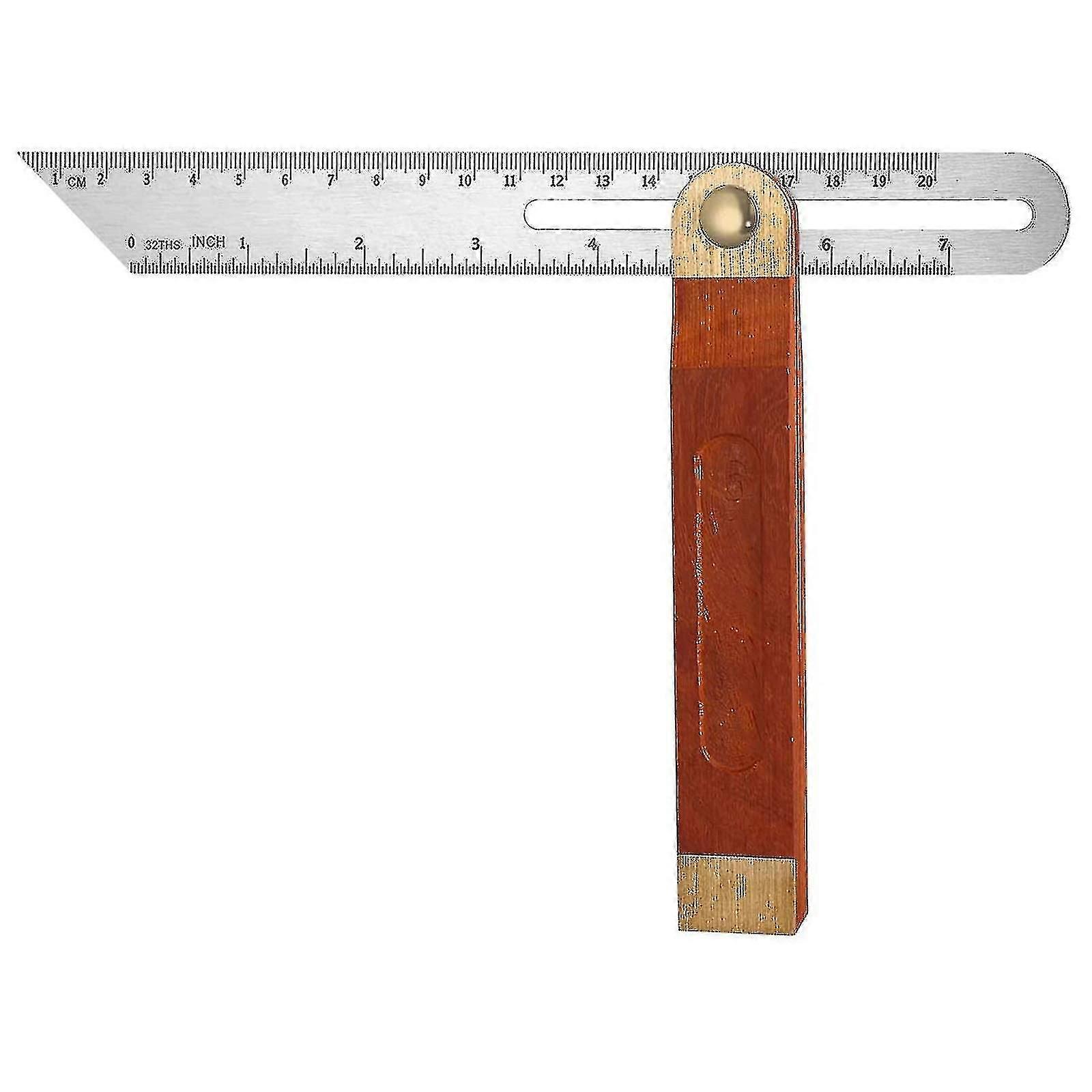 Sliding T Bevel Ruler, Sliding Bevel Adjustable Carpenter Square Stainless Steel Blade Ruler With Hardwood Handle NIUNIU