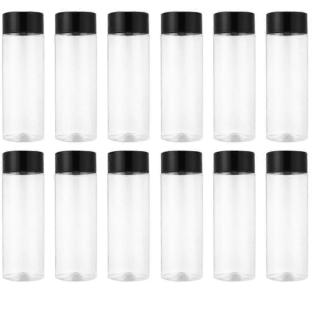 12 Pack Assorted Color Refillable PET Beverage Bottles for Travel Large Capacity Secure Lid
