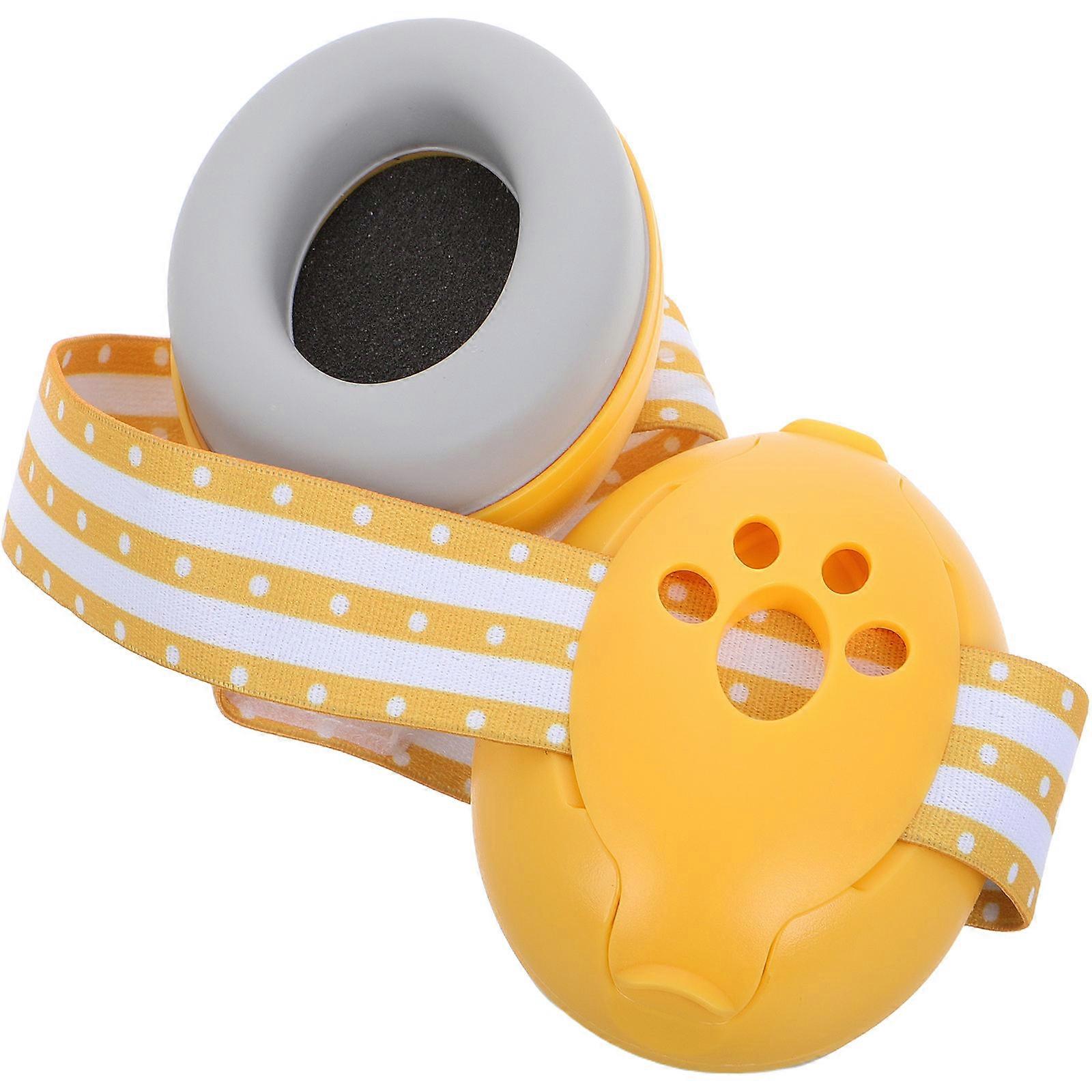 Baby Headphones For Noise Reduction Infant Ear Muffs Soft Comfortable For Home Use And Outdoor Activities Yellow 1Set