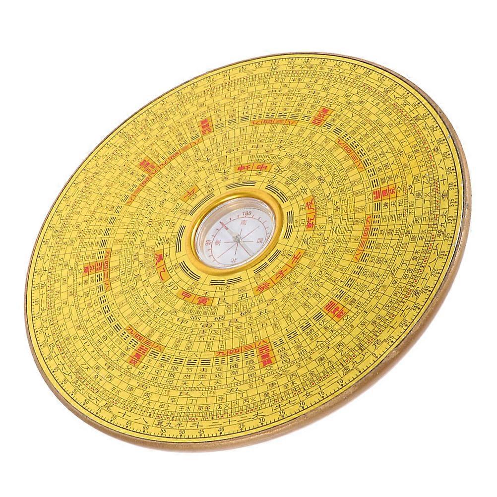Golden Alloy Chinese Feng Shui Compass Portable Handheld Detector for Women with Traditional Markings Small Size