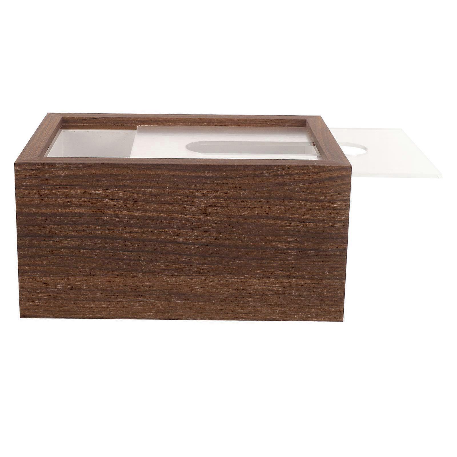 Rustic Walnut Wood Tissue Box Cover & Napkin Holder – Compact Wooden Organizer for Living & Dining Tables – Easy Refill Paper Towel Dispenser for