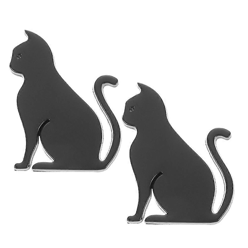 Black Cat Stickers for Car 3D Metal Decals Easy Installation Universal Fit Decorative Car Accessories