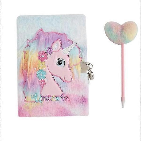 Girl Diary with Padlock, Secret Notebook for Girls, Plush Notebook Set, Secret Notebook with Lock for Kids