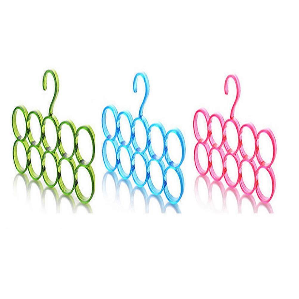 10 Rings Plastic Coat Hanger with Multifunctional Circle Shape for Scarf Belt Tie Display featuring Slots Holder Hole Design as Bathrobe Organizer Red