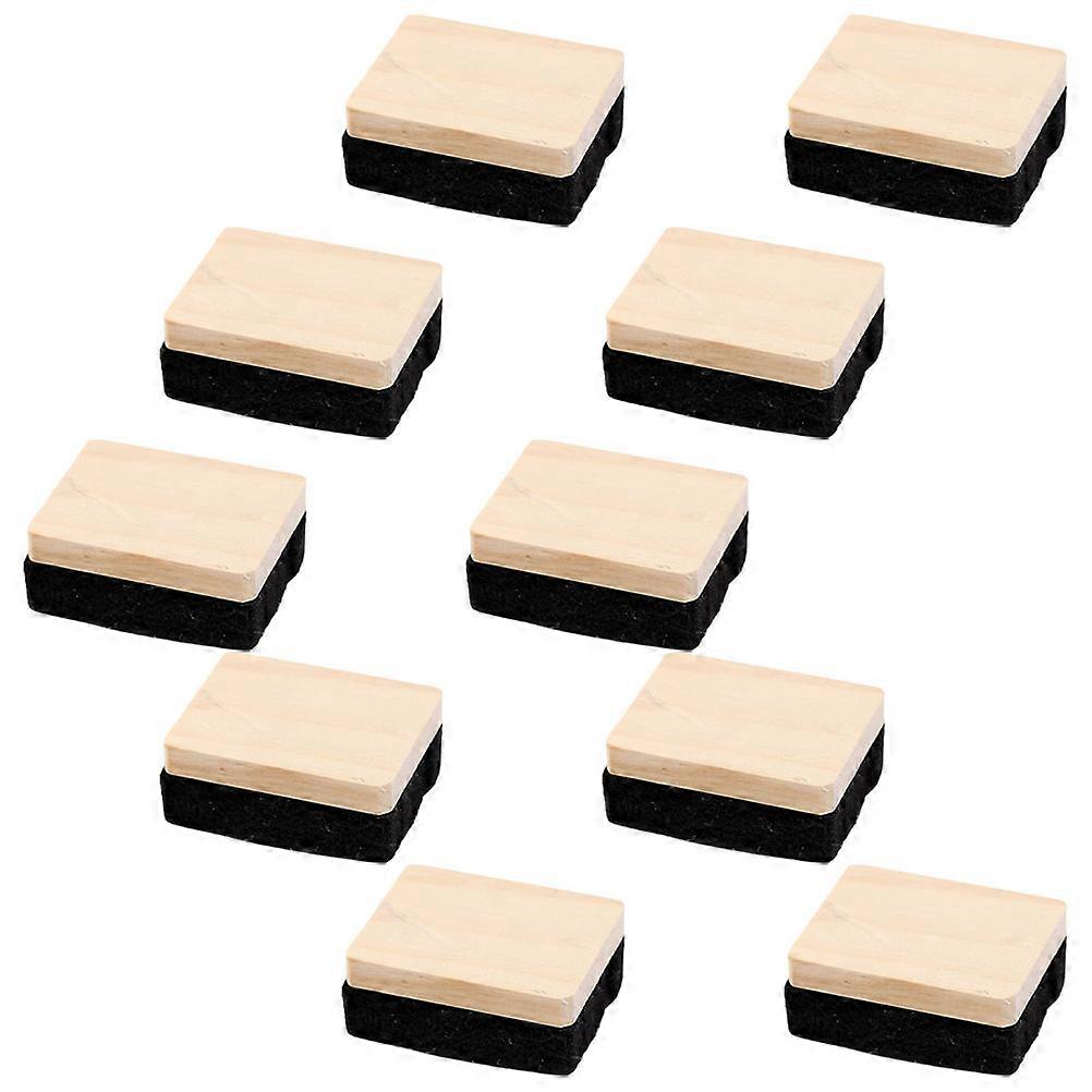Small Chalkboard Erasers 10Pcs Wood And Felt Design Useful For Homes And Classrooms