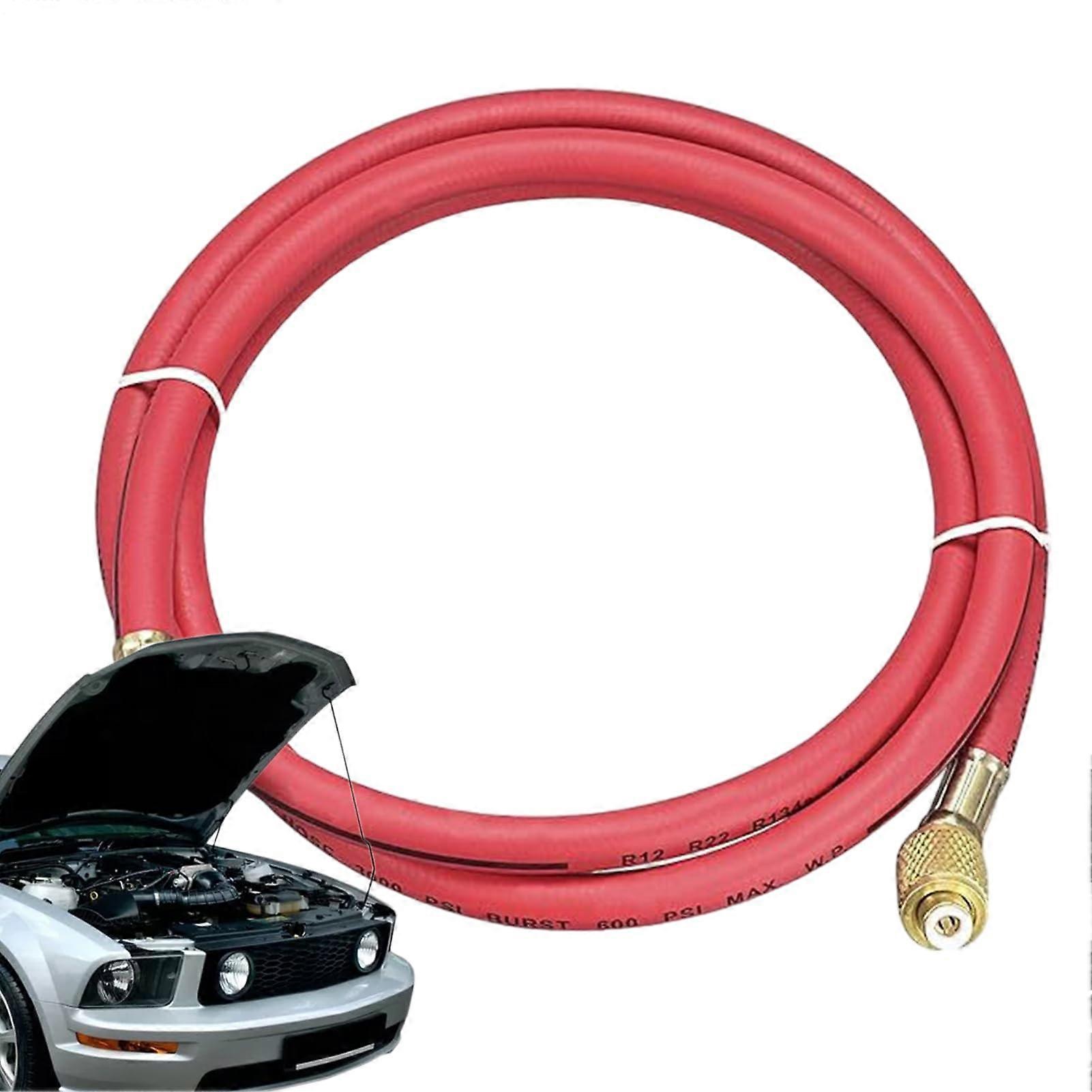 Car AC Manifold Hoses R134a Refill Set 150 cm High-Pressure Resistant Three-Color Design for Leak Testing Red