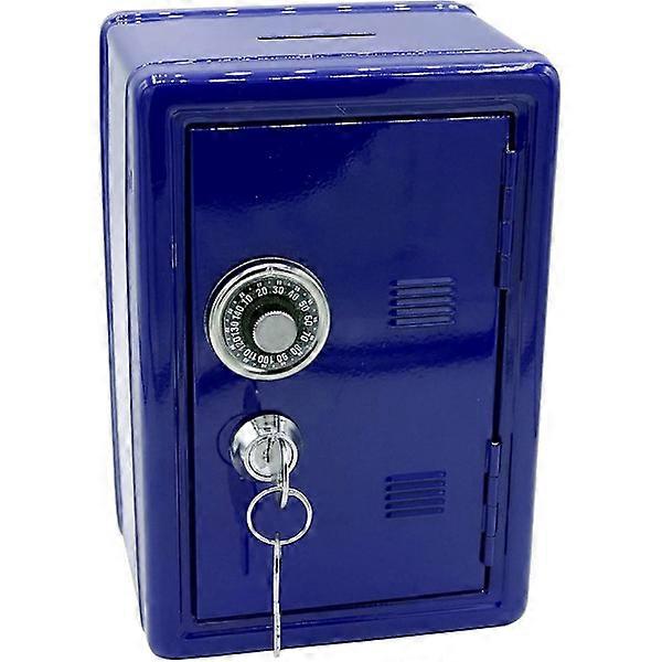 Metal safe with key - blue