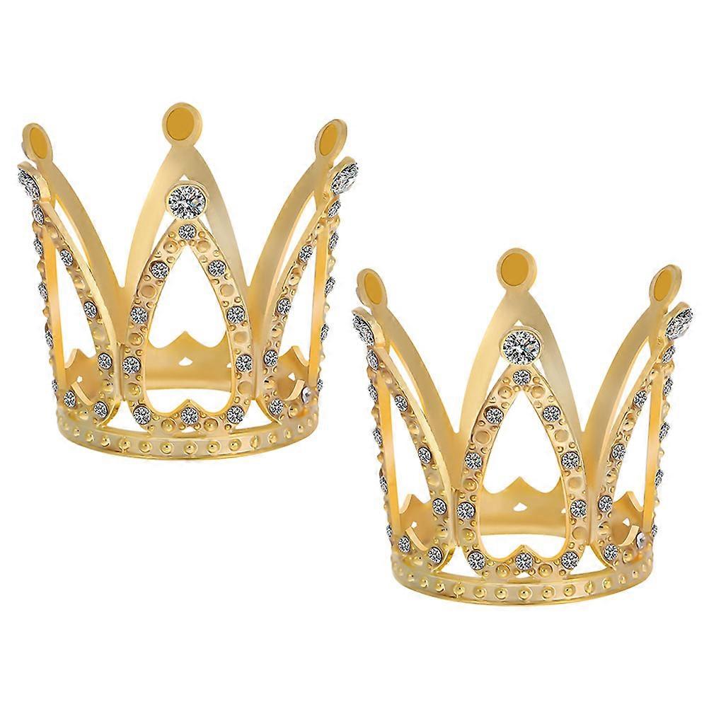 Mini Crowns Party Supplies 2Pcs Crown Shape Decorative For Christmas And New Year 1.77X1.77X1.38in