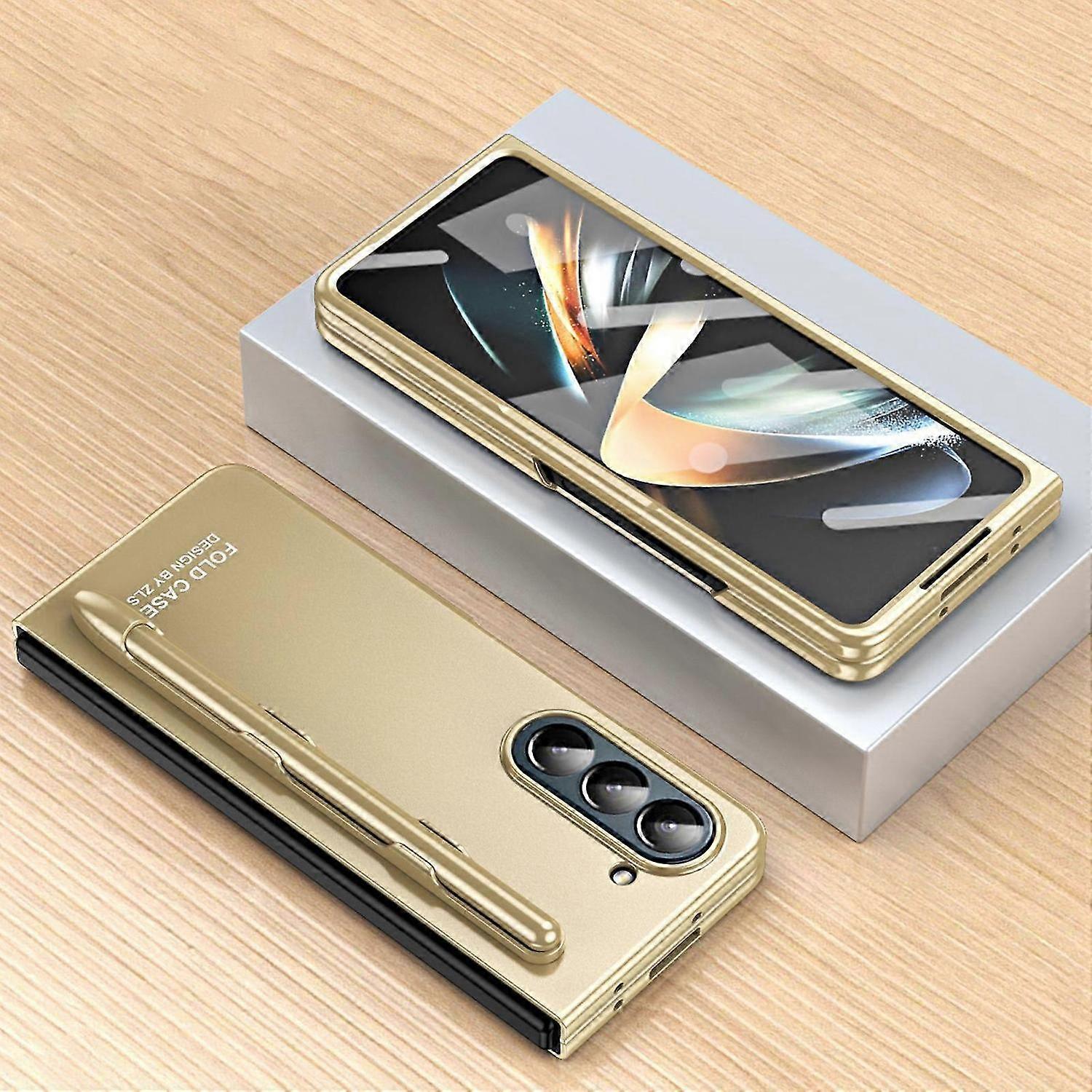 for Samsung Z Fold 5 Case with S Pen & S Pen Holder, Built-in Screen Protector Galaxy Z Fold 5 Case,