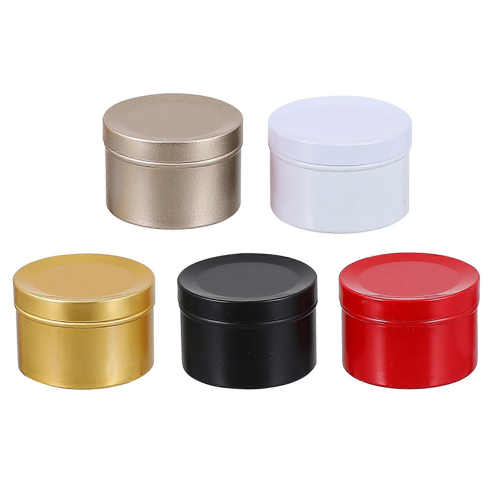 5Set 50ml Round Metal Tins In Christmas Style Ideal For DIY Crafts And Organizing Small Items For Friends And Enthusiasts