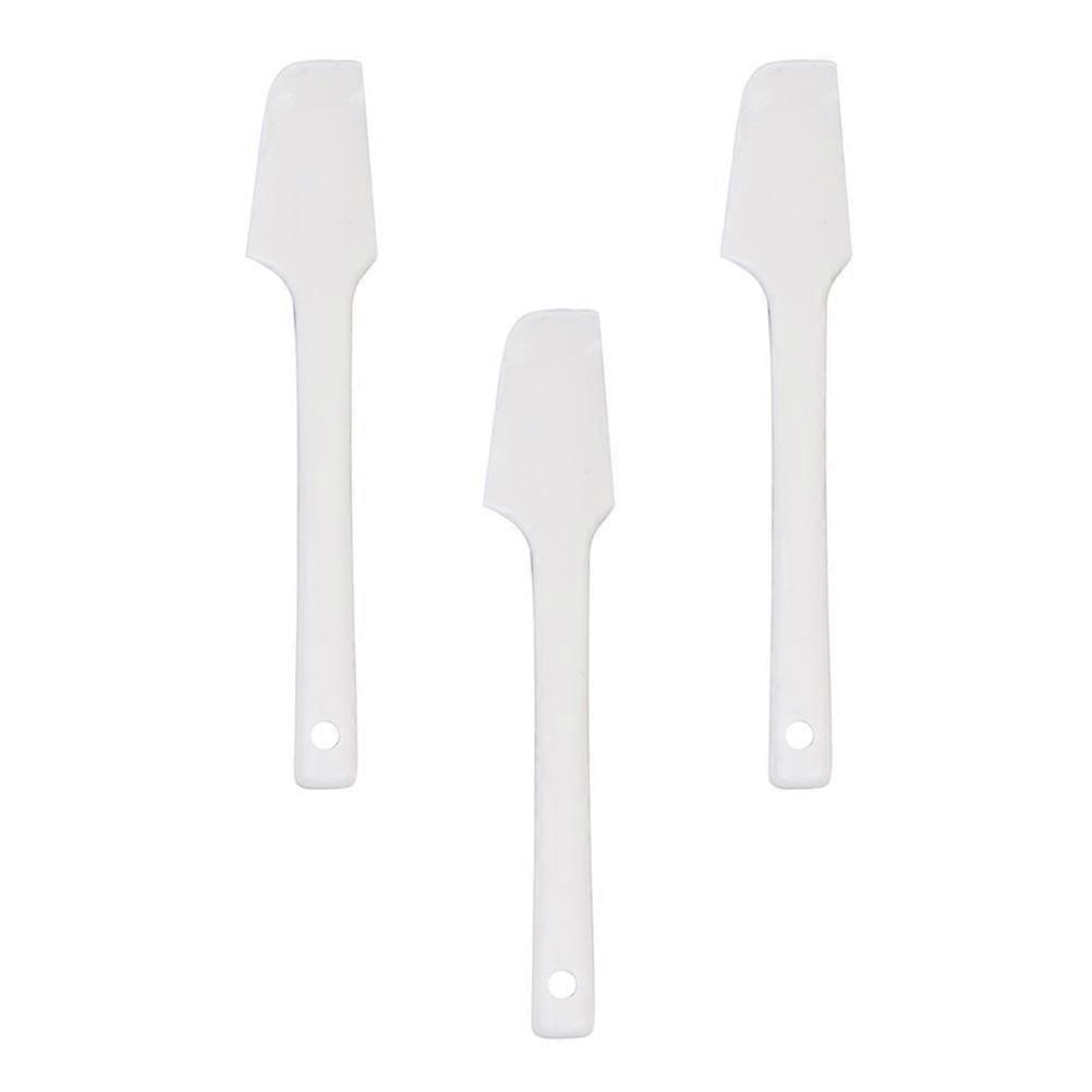 Silicone Baking Scrapers with Ergonomic Handle for Kitchen Use White 3 Pieces