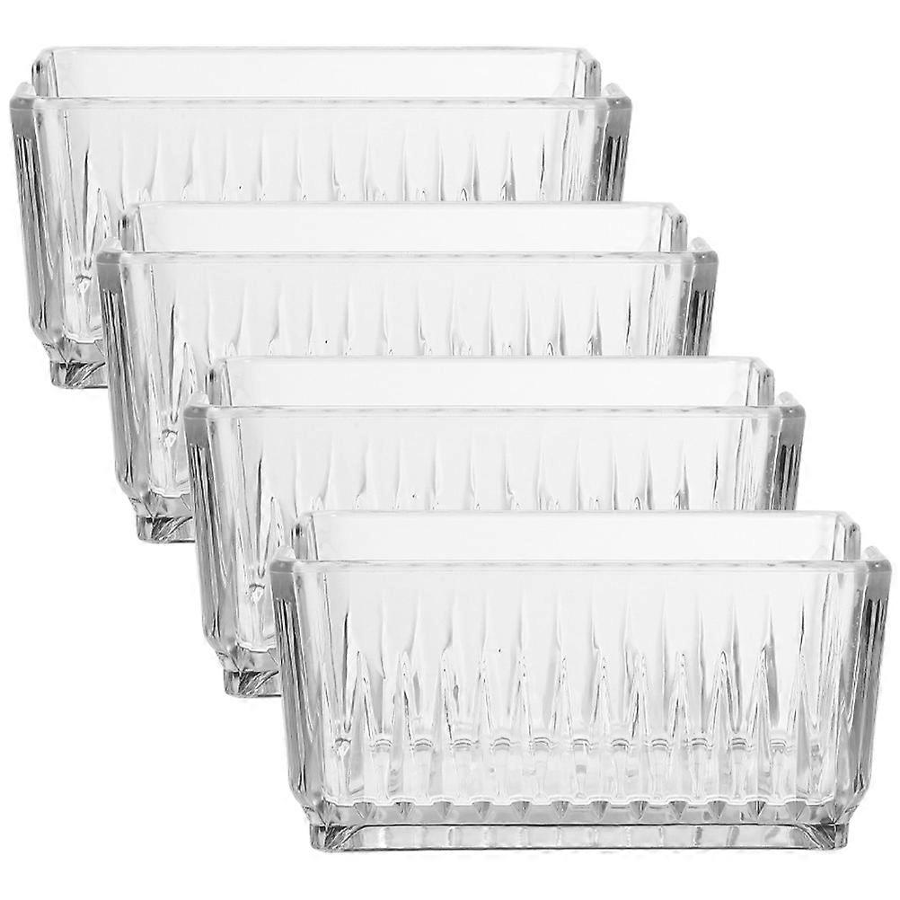 Tea Organizers 4Pcs Acrylic Tea Bag Organizers Suitable For Hotel Use Offering Practical Storage Solutions With Rectangular Shape And Easy Visibility