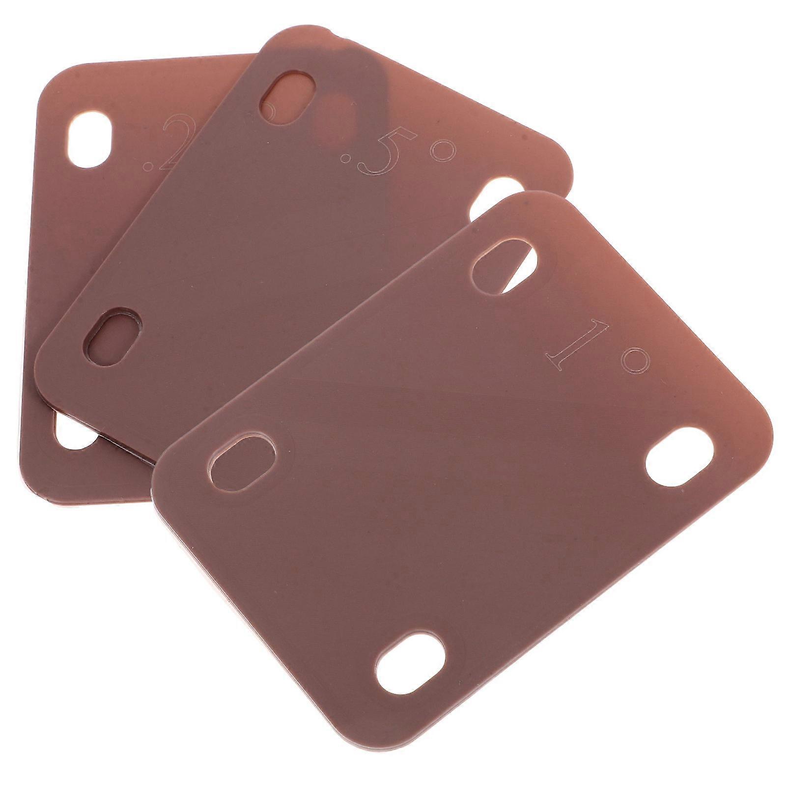 Guitar Neck Parts 3Pcs Heightening Gasket For Musicians Performance With Coffee Plastic Material