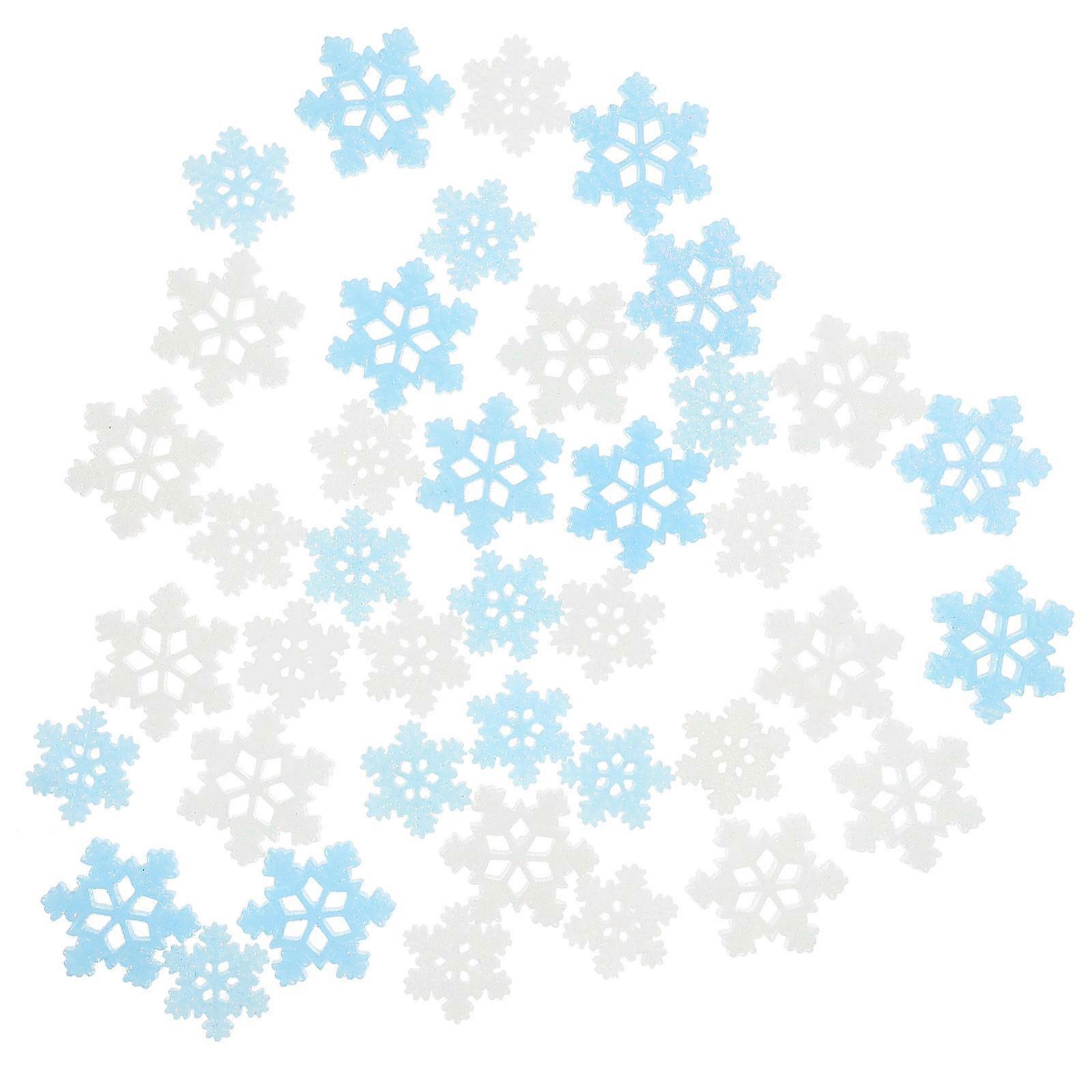 Snowflake Charms For Christmas DIY Projects 2.6X2.3cm Assorted Color Resin Decorations 80Pcs
