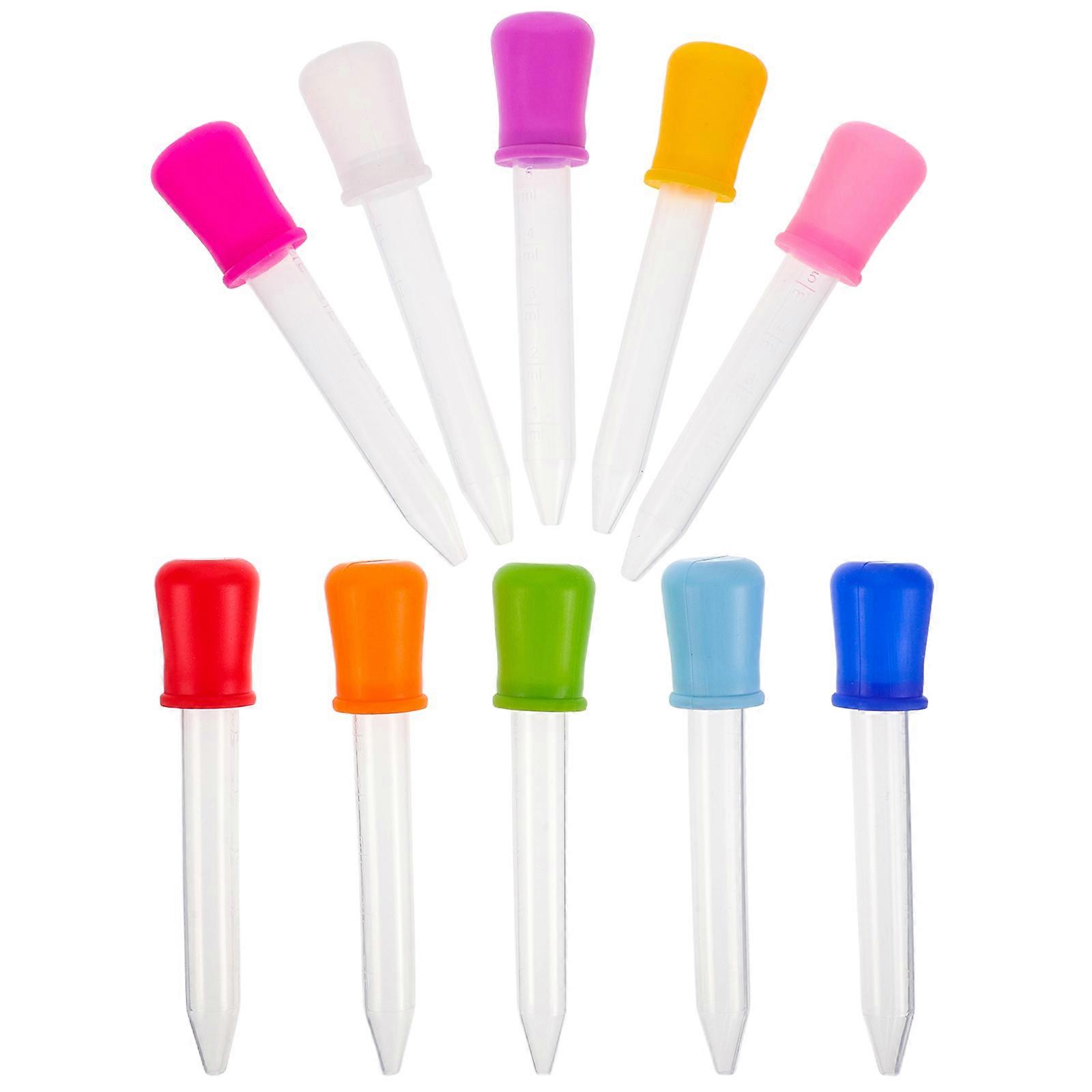 Silicone Liquid Droppers 10Pcs 5ml Easy Cleaning Tools For Kids Precise Measurement Suitable For Home School Art Projects