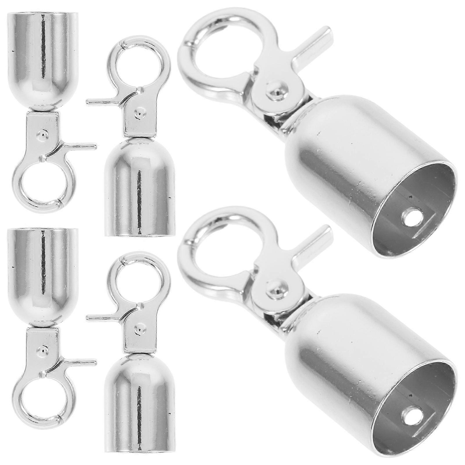6pcs Metal Stanchion Rope Hooks with Screws for Crowd Control Barrier Ropes, Handrail Cord Locks with Threaded Design for Fences and Queue Barriers