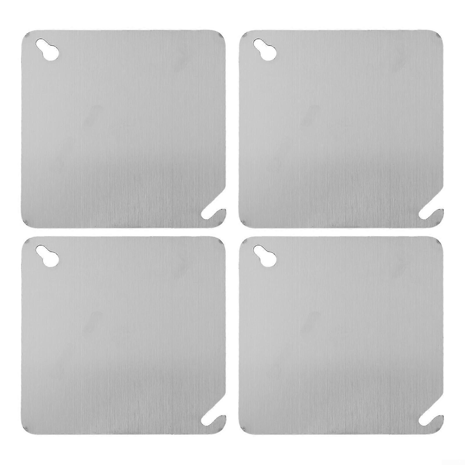 Metal Square Cover Plates for Electrical Boxes, 4-Piece Set, Durable, Reliable, Compatible with Standard Sizes