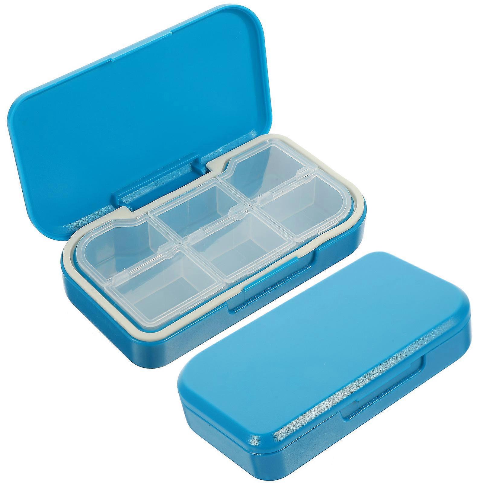 8 Pcs Travel Organizer Storage Case With 6 Compartments For Daily Use And Medicine Separation In Rectangular Shape