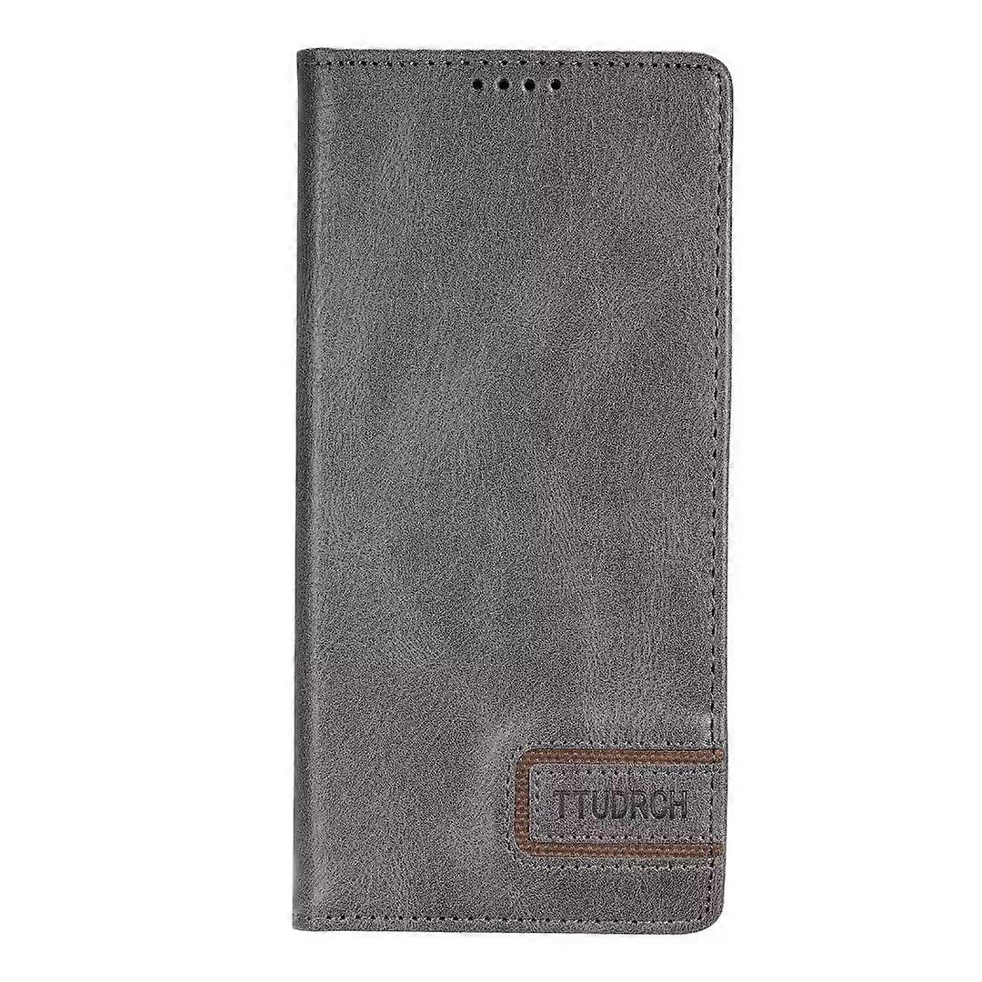 Case for Google Pixel 9A Leather Flip Cover with Removable Wallet Pouch Stand Gray Bumper