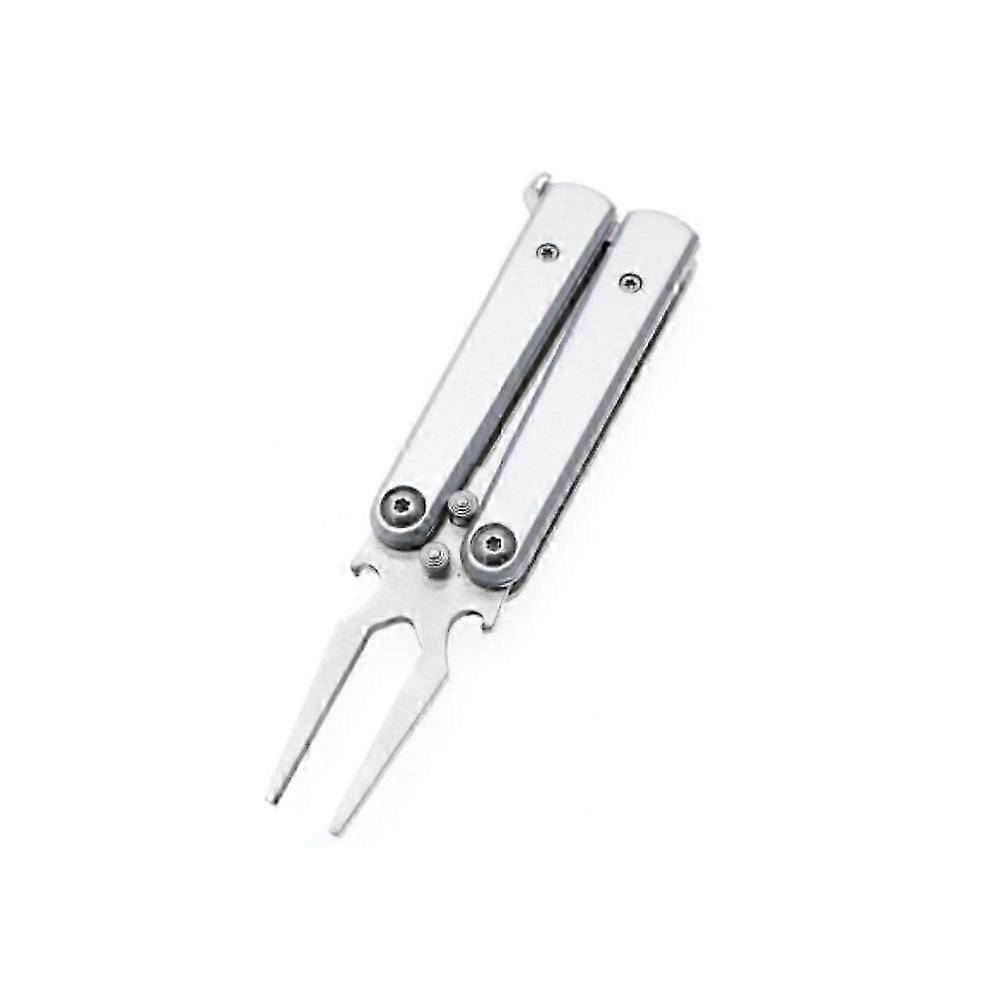 Golf Alloy Forks,Divot Repair Tool and Ball Marker with Built-in Bottle Opener