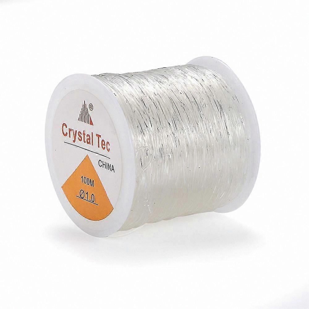 White 1mm Elastic Cord for Jewelry and Bracelet Crafting Bead Stringing Material