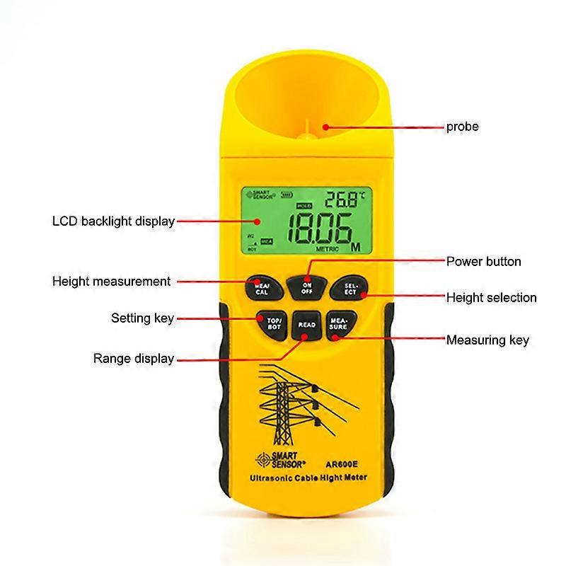 Cable Height Meter LCD Display Cable Height Measuring Instruments Test Tool AR600E