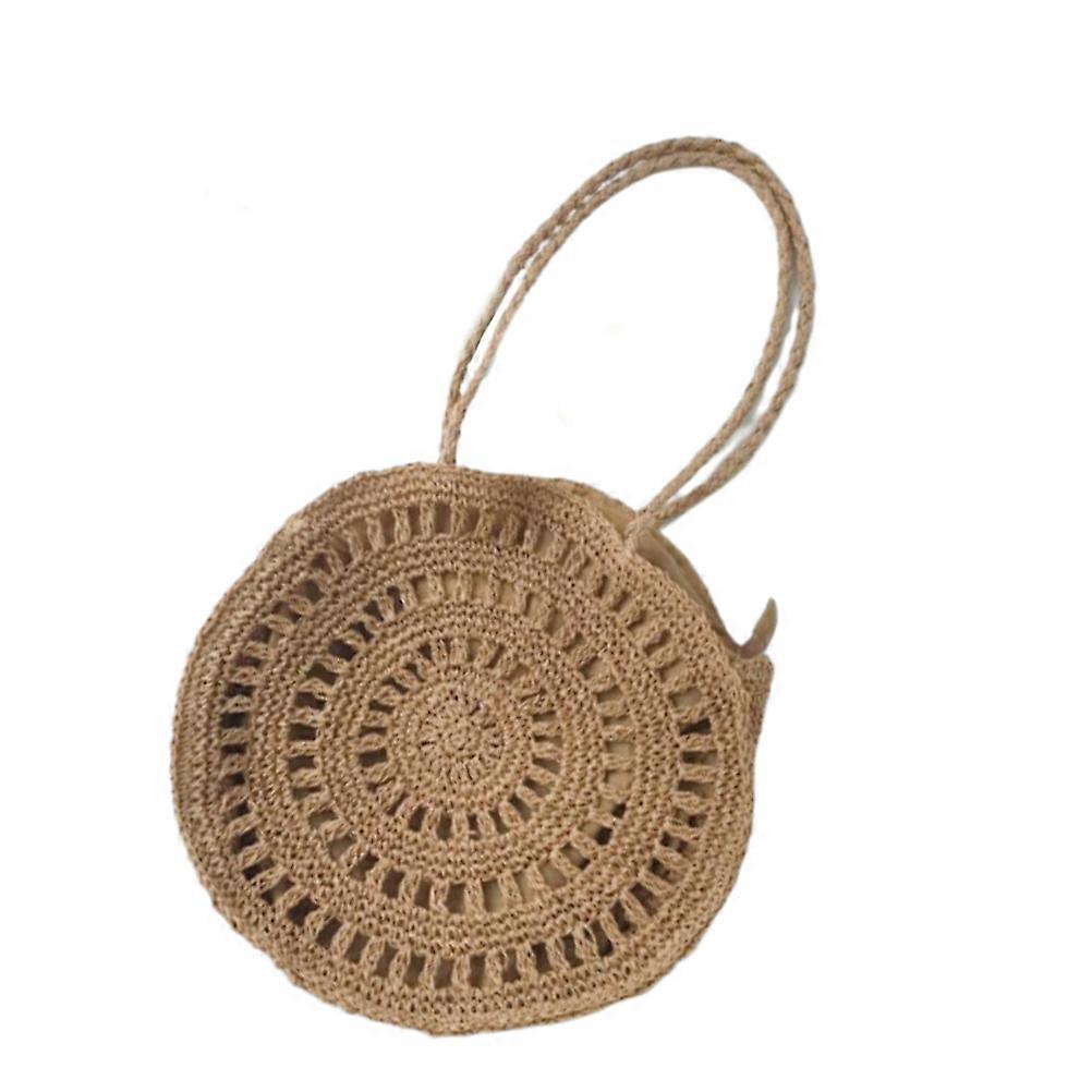 Summer Straw Bag Square Crossbody Shoulder Bag for Women and Girls Brown Storage for Wallet Key Cell Phone Cosmetics 1Pcs