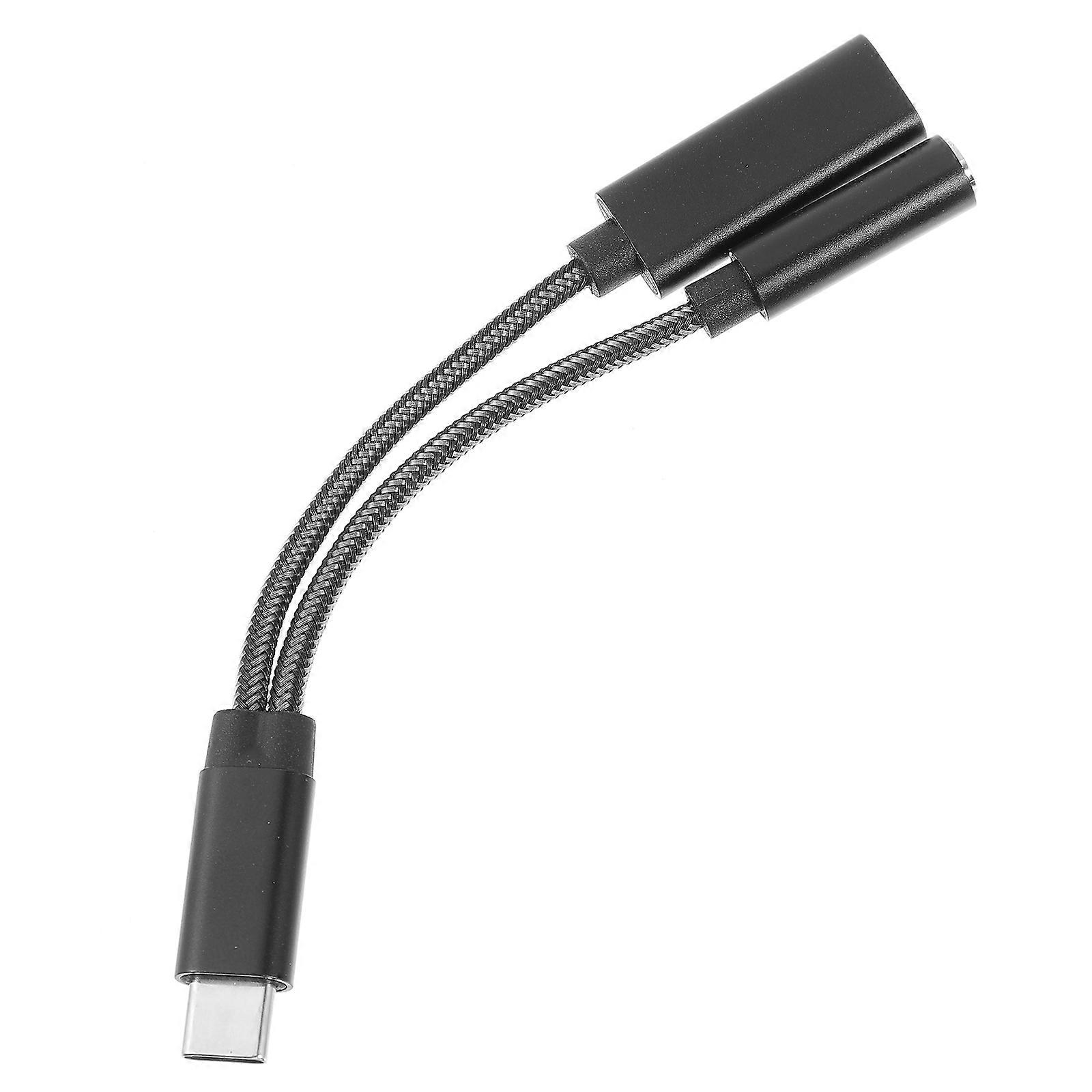 Portable Type-C Adapter for Electronic Devices Daily Use Black Abs Aluminum Alloy Plug and Play 1Pc