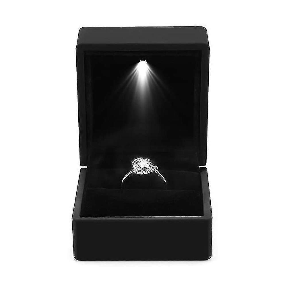 LED Lighted Ring Box, Earring and Ring Gift Case for Wedding