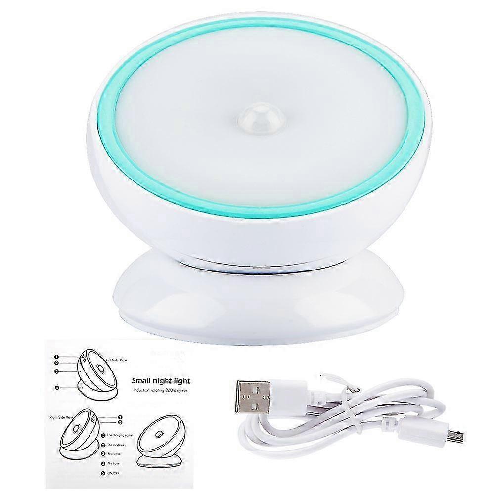 Charging Mode 360Rotation Sensor Wall Light Smart Night Lamp (Yellow Light)